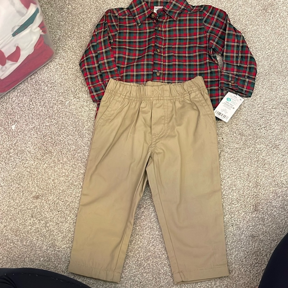 Carters Boys Plaid Set - 12M